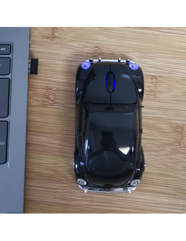Ratón Inalámbrico 2.4GHz BXC Modelo BN020 Negro - Diseño Coche Deportivo