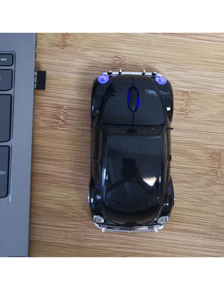 Ratón Inalámbrico 2.4GHz BXC Modelo BN020 Negro - Diseño Coche Deportivo