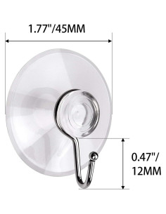 Ganchos de Ventosa Awpeye 20 Paquetes 4.57 cm PVC Transparente 2