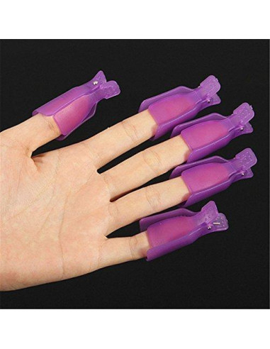 10 Capuchones Limpiadores de Esmalte de Uñas Morado HIGHROCK
