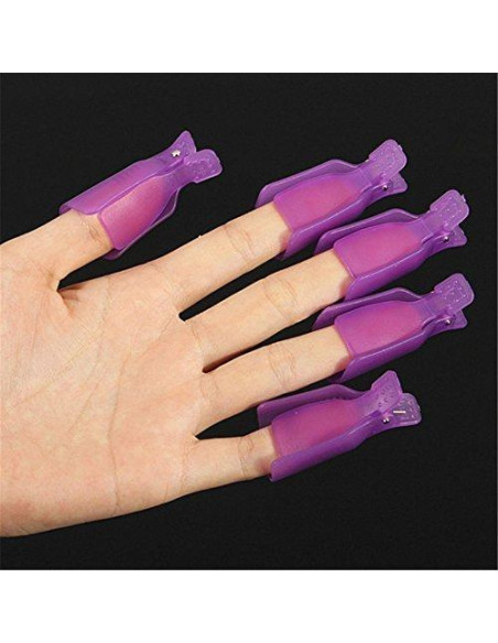 10 Capuchones Limpiadores de Esmalte de Uñas Morado HIGHROCK