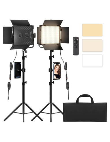 Kit de Iluminación LED Bi-Color BANSINE K50 con Soporte 200cm