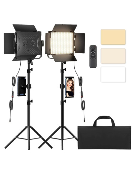 Kit de Iluminación LED Bi-Color BANSINE K50 con Soporte 200cm