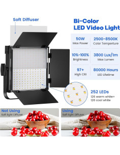 Kit de Iluminación LED Bi-Color BANSINE K50 con Soporte 200cm 2