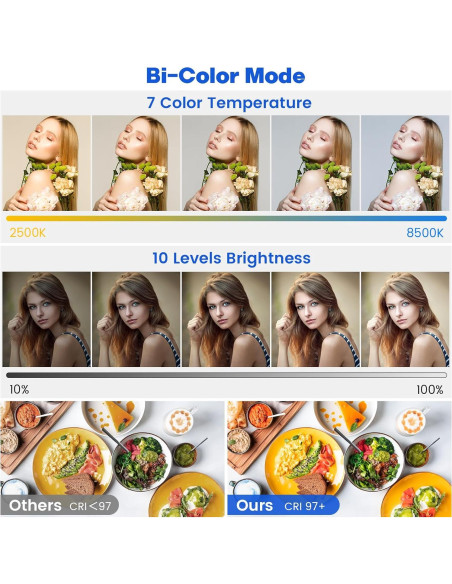 Kit de Iluminación LED Bi-Color BANSINE K50 con Soporte 200cm