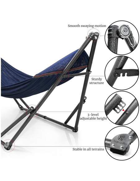 Hamaca Doble Tranquillo con Soporte Plegable 272 kg Egeo Hamaca Doble Tranquillo con Soporte Plegable 272 kg Egeo