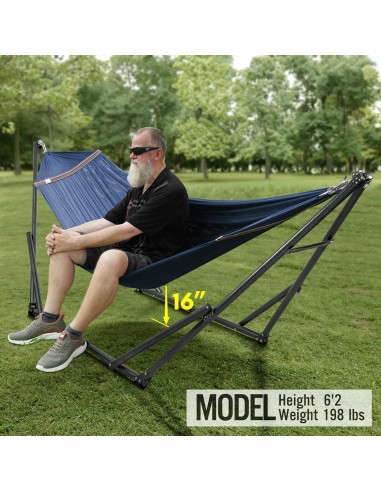 Hamaca Doble Tranquillo con Soporte Plegable 272 kg Egeo
