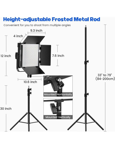 Kit de Iluminación LED Bi-Color BANSINE K50 con Soporte 200cm