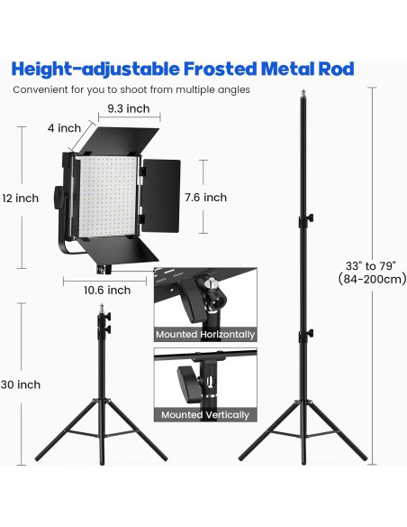 Kit de Iluminación LED Bi-Color BANSINE K50 con Soporte 200cm