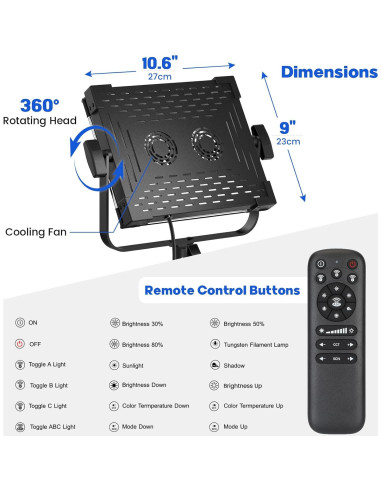 Kit de Iluminación LED Bi-Color BANSINE K50 con Soporte 200cm