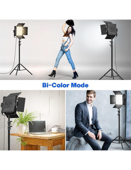 Kit de Iluminación LED Bi-Color BANSINE K50 con Soporte 200cm