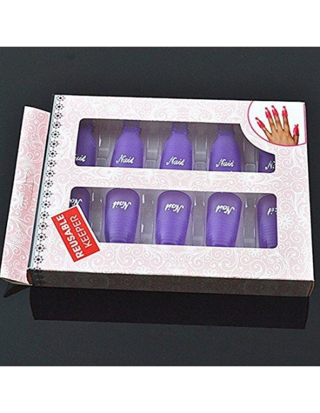 10 Capuchones Limpiadores de Esmalte de Uñas Morado HIGHROCK