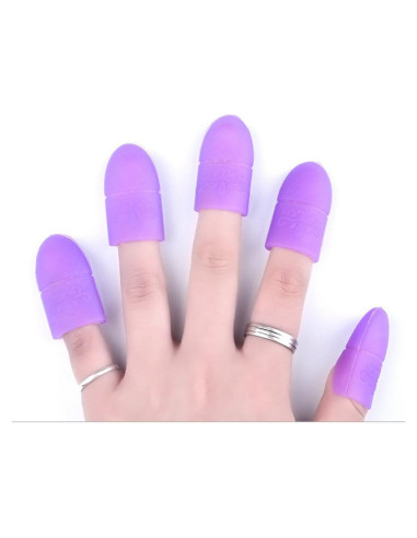 10 Capuchones de Silicona Reutilizables para Remover Esmalte UV