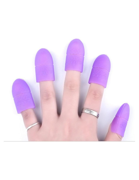 10 Capuchones de Silicona Reutilizables para Remover Esmalte UV