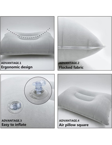 2 Almohadas Inflables Dogxiong PVC Suaves para Camping