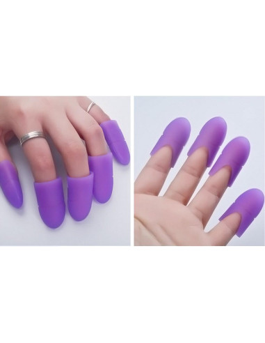 10 Capuchones de Silicona Reutilizables para Remover Esmalte UV
