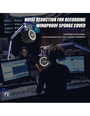 Filtro Antipop Micrófono Profesional F2 Micfuns 45-60mm