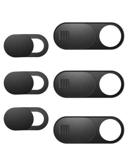 Cubierta de Cámara Web ZUCUCUC - 6 Pcs Ultra Delgada Negra