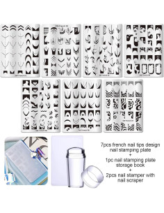Kit de Estampado de Uñas Francesas STZPRONAIL 10 Piezas 2