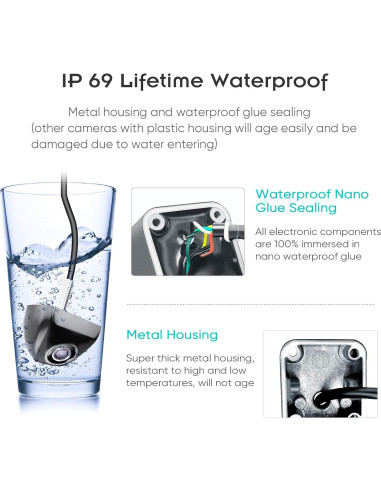 Cámara de Respaldo PixelMan PMG3A HD Impermeable 170