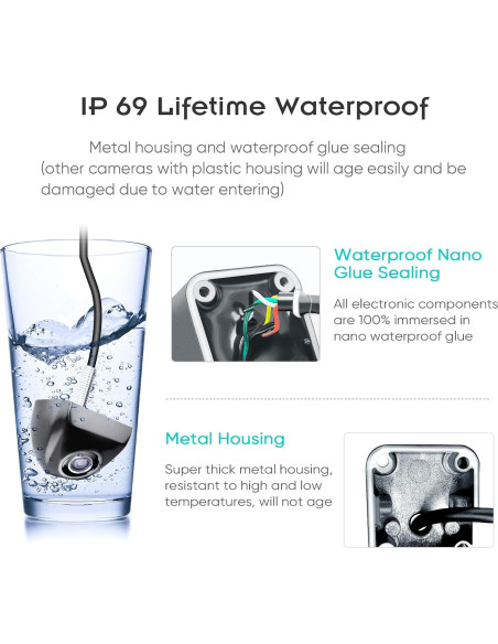 Cámara de Respaldo PixelMan PMG3A HD Impermeable 170