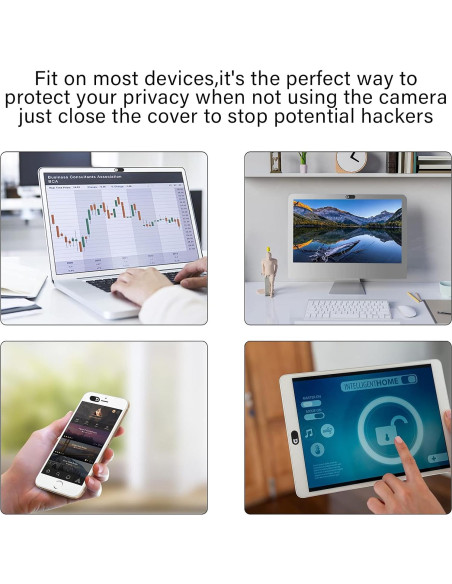 Cubierta de Cámara Web ZUCUCUC - 6 Pcs Ultra Delgada Negra