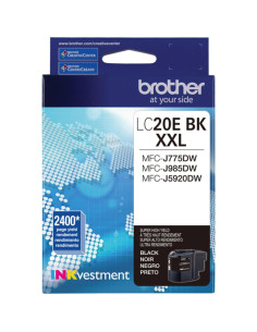 Cartucho de Tinta Negro Brother LC20EBK Alto Rendimiento 2400 Páginas 2