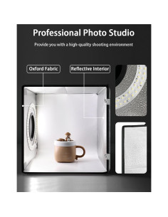 Caja de Luz Fotográfica DUCLUS 10"x10" con 104 LED y 6 Fondos 2