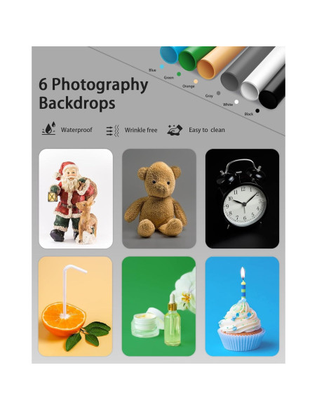 Caja de Luz Fotográfica DUCLUS 10"x10" con 104 LED y 6 Fondos