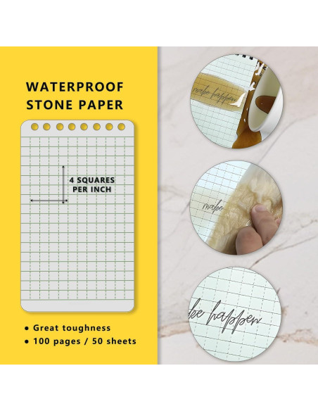 Cuaderno Espiral Impermeable WRENBEN A7 Azul - Paquete de 4