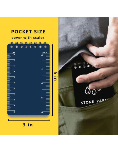 Cuaderno Espiral Impermeable WRENBEN A7 Azul - Paquete de 4