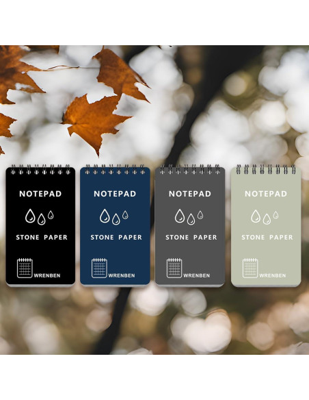 Cuaderno Espiral Impermeable WRENBEN A7 Azul - Paquete de 4