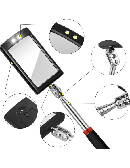 Espejo LED de Inspección Telescópico Tatuo - 2 Piezas