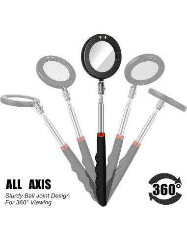 Espejo LED de Inspección Telescópico Tatuo - 2 Piezas