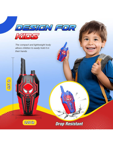 Walkie Talkies para Niños JovialToyz 2 Pack Azul Negro