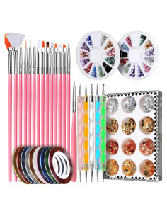 Kit de Arte de Uñas Teenitor con 15 Pinceles y Accesorios
