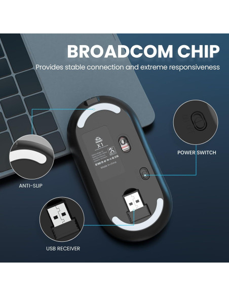 Ratón Inalámbrico MAGIC-REFINER X1 USB Delgado 1600 DPI