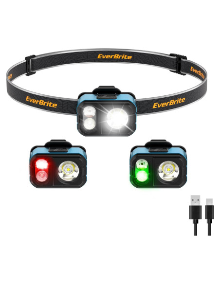 Linterna Frontal LED Recargable EverBrite, 7 Modos, IP67, 45g Linterna Frontal LED Recargable EverBrite, 7 Modos, IP67, 45g