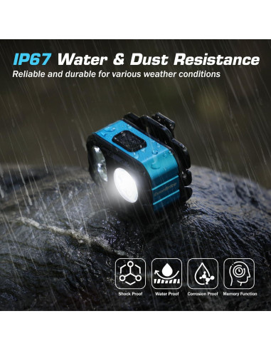 Linterna Frontal LED Recargable EverBrite, 7 Modos, IP67, 45g