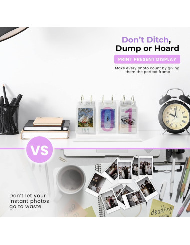 Calendario de Fotos Elil Instax Mini - Marco Plegable 25 Películas