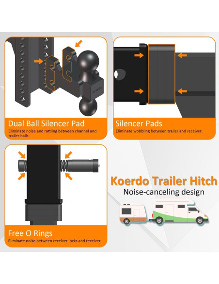 Enganche de Remolque Ajustable Koerdo 2" y 2-5/16" 6804 kg
