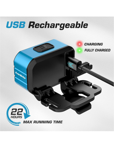 Linterna Frontal LED Recargable EverBrite, 7 Modos, IP67, 45g