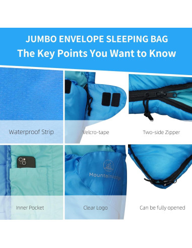 Saco de Dormir VESPERBUDDY Jumbo 230x90 cm Impermeable