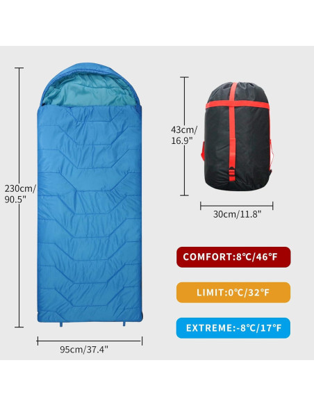 Saco de Dormir VESPERBUDDY Jumbo 230x90 cm Impermeable