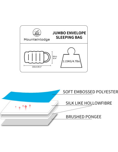 Saco de Dormir VESPERBUDDY Jumbo 230x90 cm Impermeable