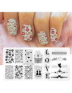 Kit de Estampado de Uñas San Valentín 6PCS con Estampador 2