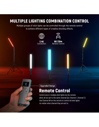 Kit de Luz LED Bi Color NEEWER BH20B con Control Remoto