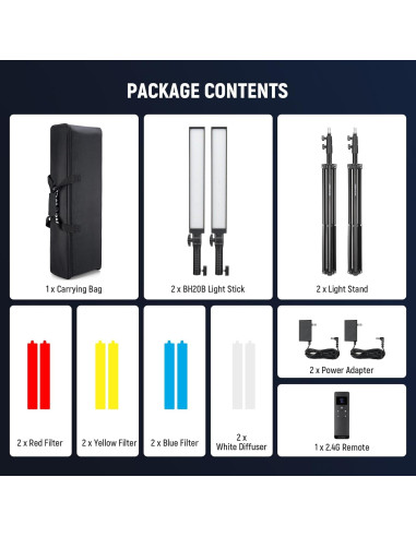 Kit de Luz LED Bi Color NEEWER BH20B con Control Remoto