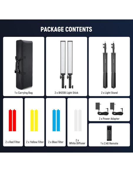 Kit de Luz LED Bi Color NEEWER BH20B con Control Remoto