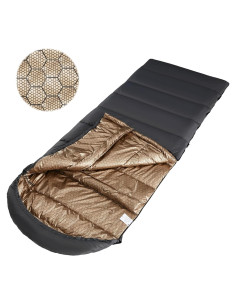 Saco de dormir WILDROOTS para clima frío, 1.6 kg, gris